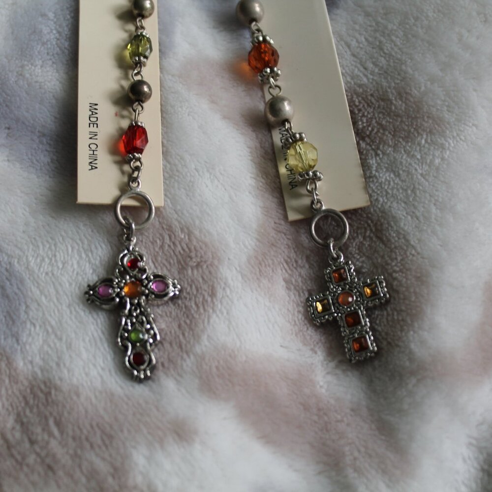 Beaded Cross Clip on Chains